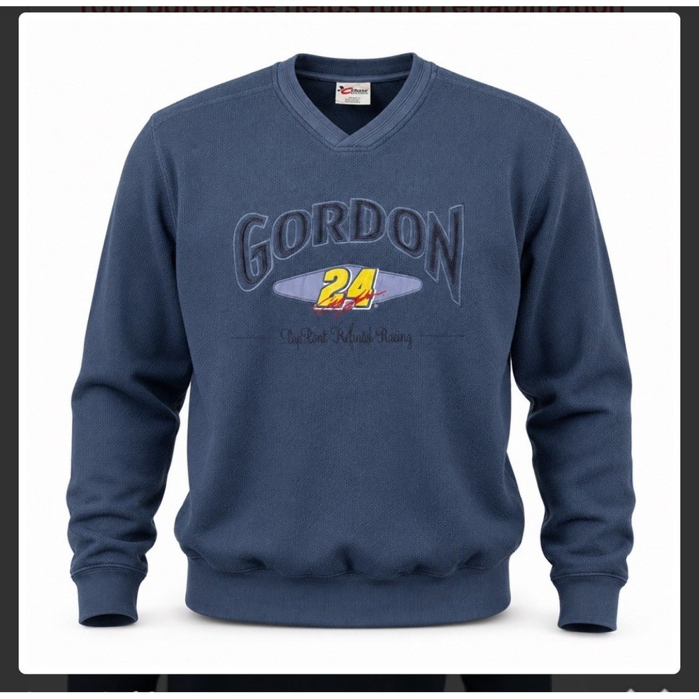 NASCAR  Jeff Gordon Chase Authentics Sweatshirt Embroidery Print Vintage Graphic